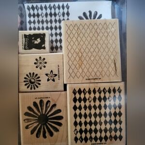 Stampin' Up Set of 5 Fancy Pattern Rubber Stamps
